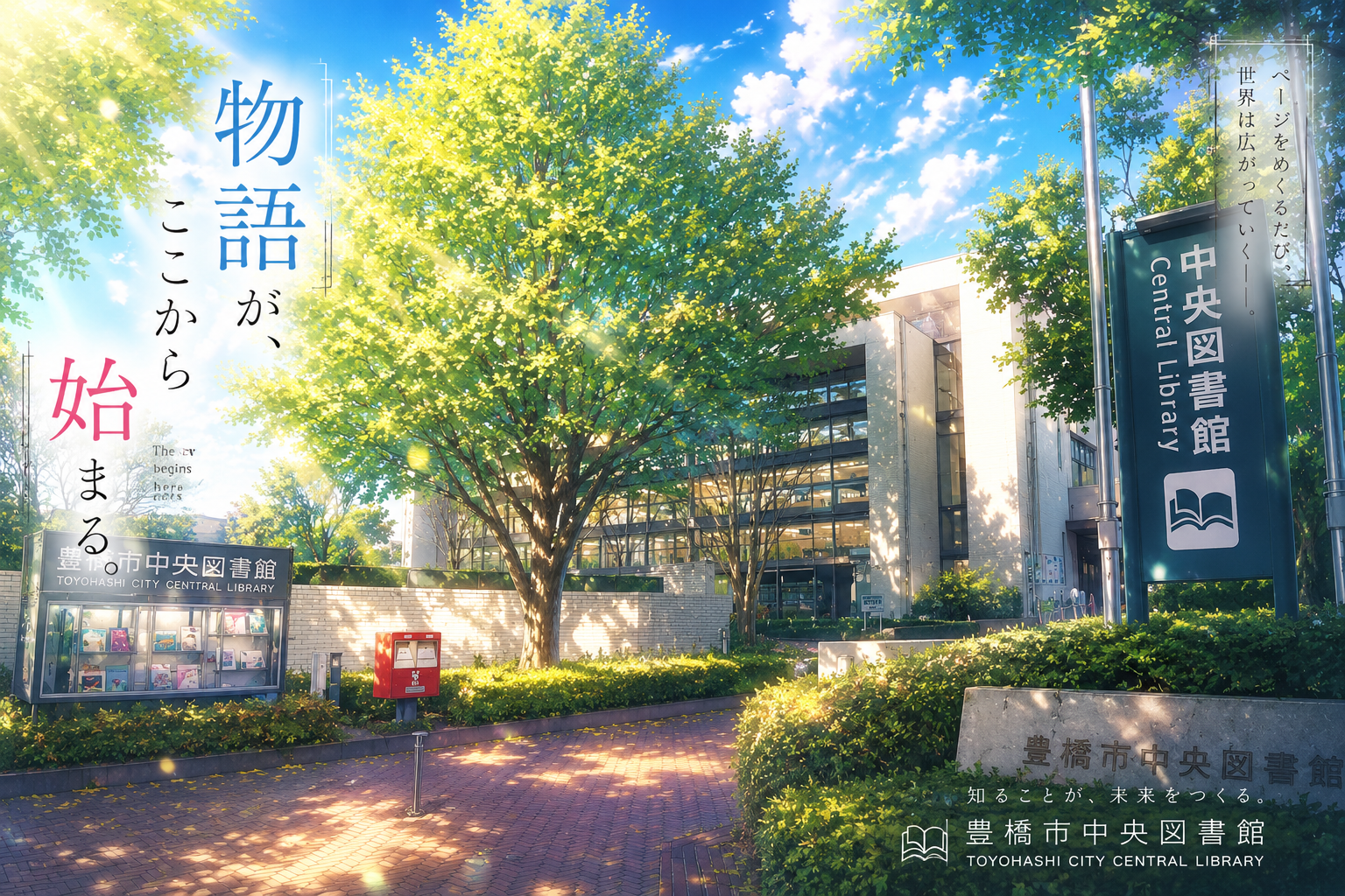 豊橋市中央図書館の外観イメージ(AI生成)